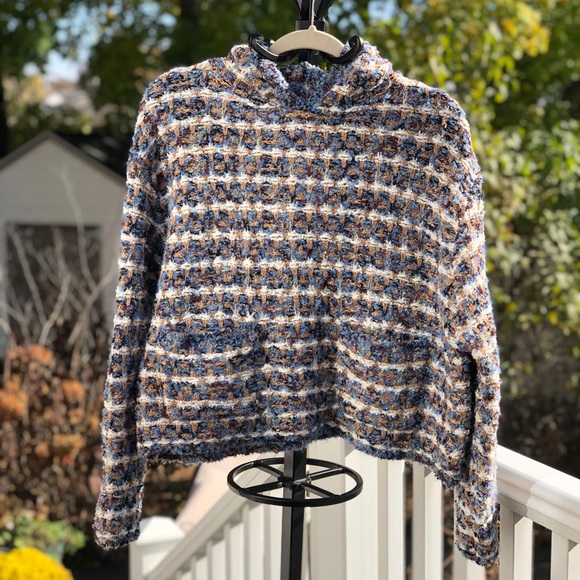 Zara Tweed Knit Hoodie Sweater - Picture 10 of 10